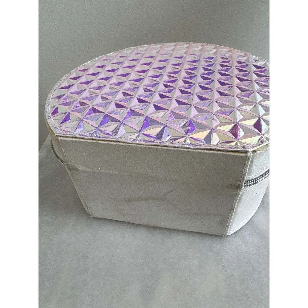 Walt Disney World Iridescent Geometric Vanity Case White Glitter Makeup Bag Ulta